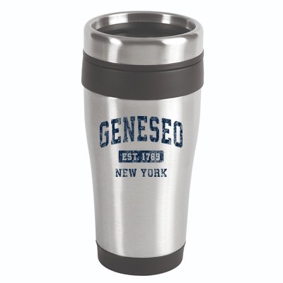 Geneseo New York Ny Vintage Athletic Sports Design 16oz Travel Tumbler
