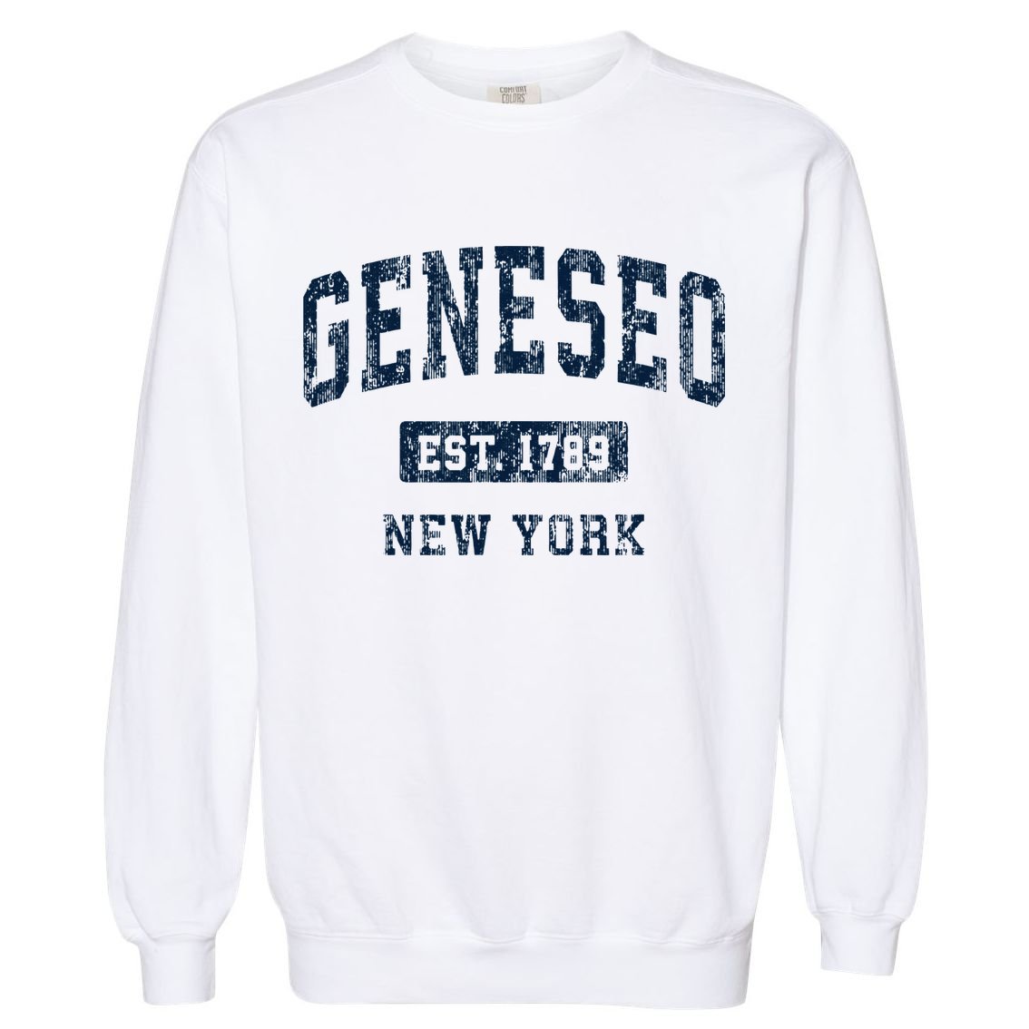 Geneseo New York Ny Vintage Athletic Sports Design Garment-Dyed Sweatshirt