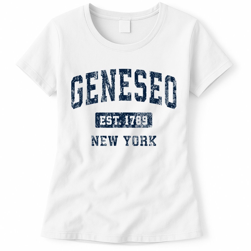Geneseo New York Ny Vintage Athletic Sports Design Womens T-Shirt