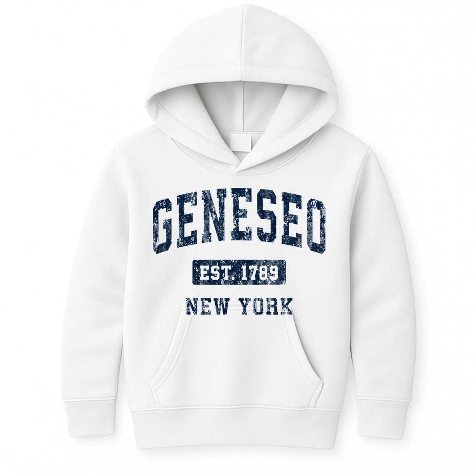 Geneseo New York Ny Vintage Athletic Sports Design Kids Hoodie