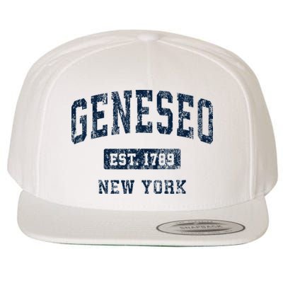 Geneseo New York Ny Vintage Athletic Sports Design Wool Snapback Cap
