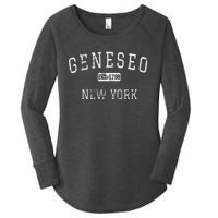 Geneseo New York Ny Vintage Women's Perfect Tri Tunic Long Sleeve Shirt