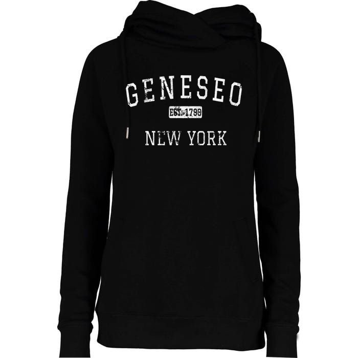 Geneseo New York Ny Vintage Womens Funnel Neck Pullover Hood