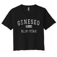 Geneseo New York Ny Vintage Women's Crop Top Tee