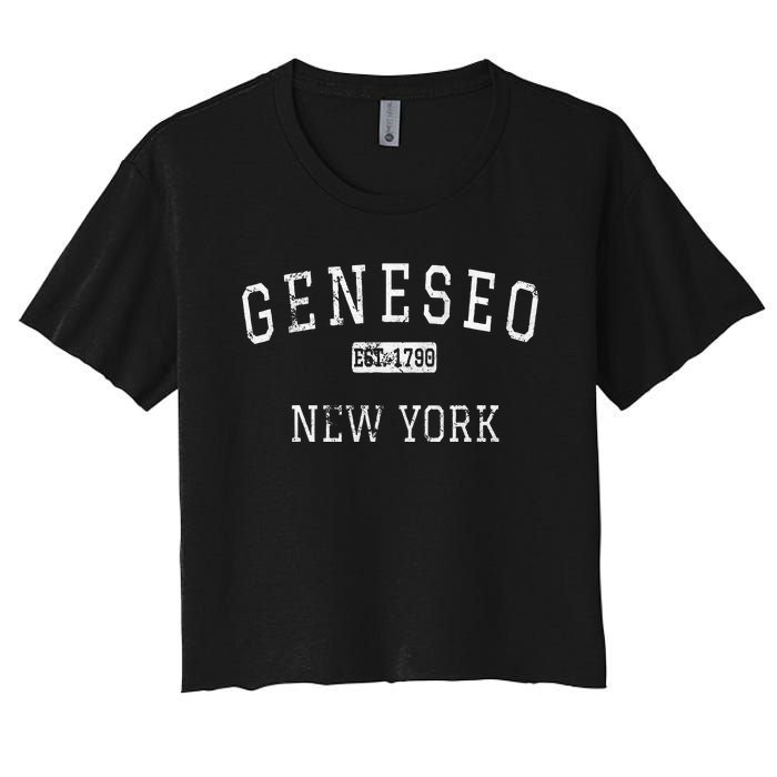 Geneseo New York Ny Vintage Women's Crop Top Tee