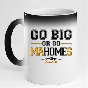 Go Big Or Go Ma-HOME-s Kansas City Football No 15 11oz Black Color Changing Mug