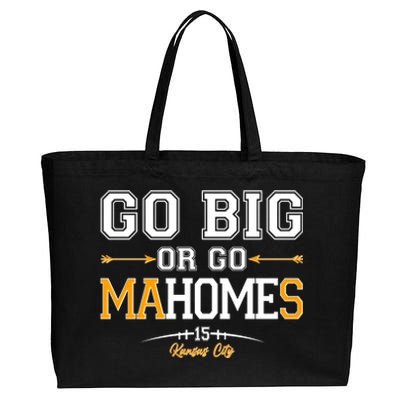 Go Big Or Go Ma-HOME-s Kansas City Football No 15 Cotton Canvas Jumbo Tote