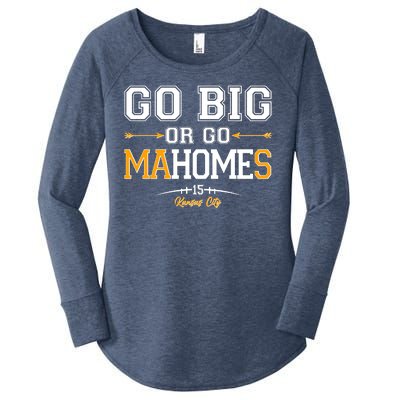 Go Big Or Go Ma-HOME-s Kansas City Football No 15 Women's Perfect Tri Tunic Long Sleeve Shirt