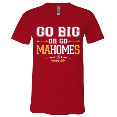 Go Big Or Go Ma-HOME-s Kansas City Football No 15 V-Neck T-Shirt