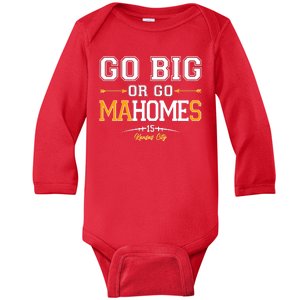 Go Big Or Go Ma-HOME-s Kansas City Football No 15 Baby Long Sleeve Bodysuit