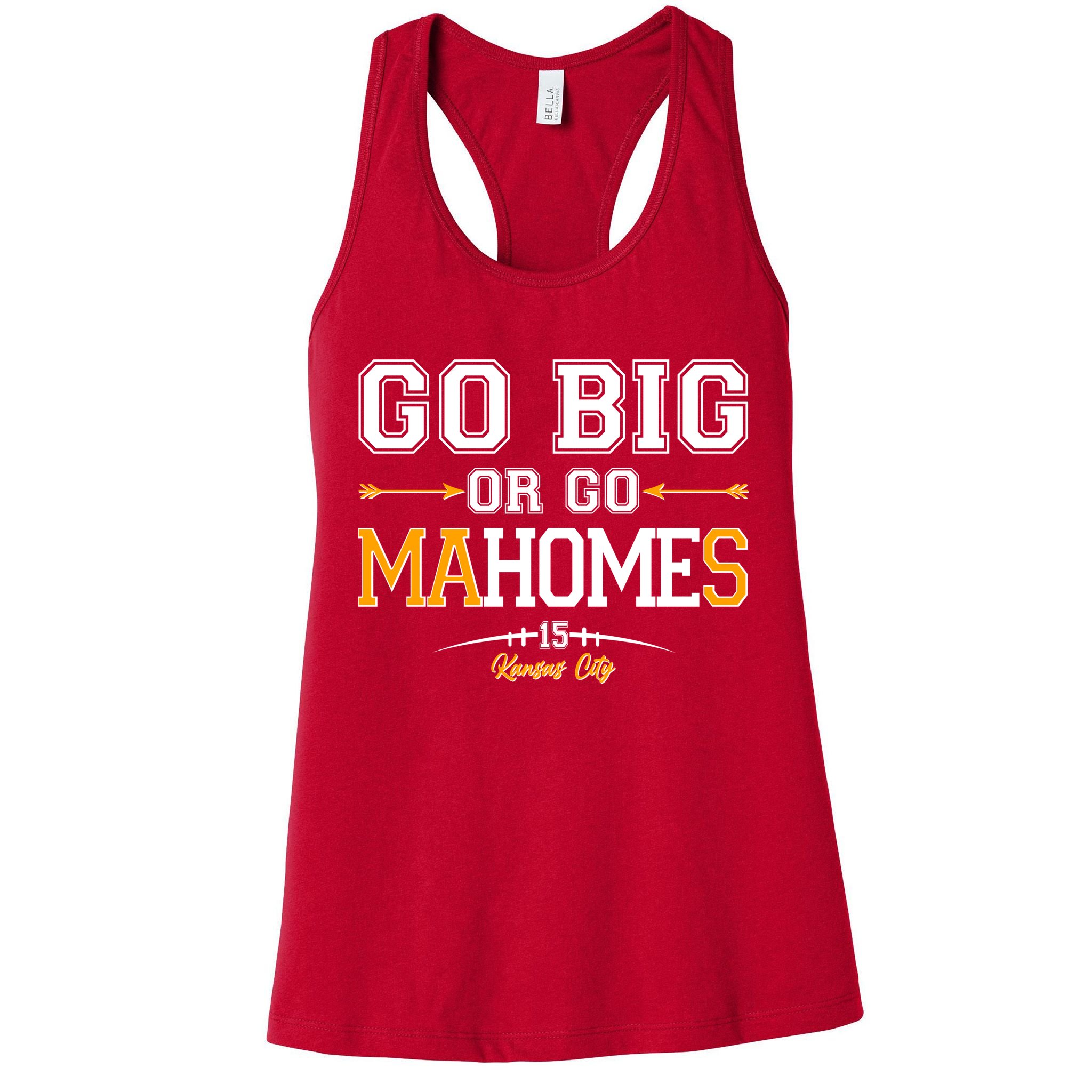 Go Big Or Go Ma-HOME-s Kansas City Football No 15 Womens Tank Top