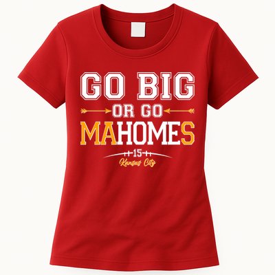 Go Big Or Go Ma-HOME-s Kansas City Football No 15 Womens T-Shirt