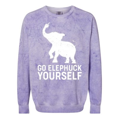 Go Elephuck Yourself Elephant Middle Finger Colorblast Crewneck Sweatshirt