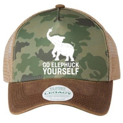 Go Elephuck Yourself Elephant Middle Finger Legacy Tie Dye Trucker Hat