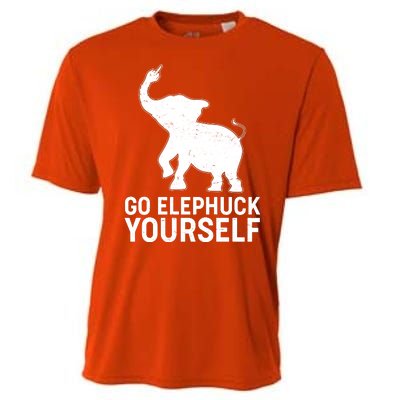 Go Elephuck Yourself Elephant Middle Finger Cooling Performance Crew T-Shirt