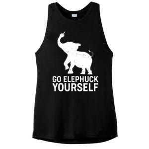 Go Elephuck Yourself Elephant Middle Finger Ladies PosiCharge Tri-Blend Wicking Tank