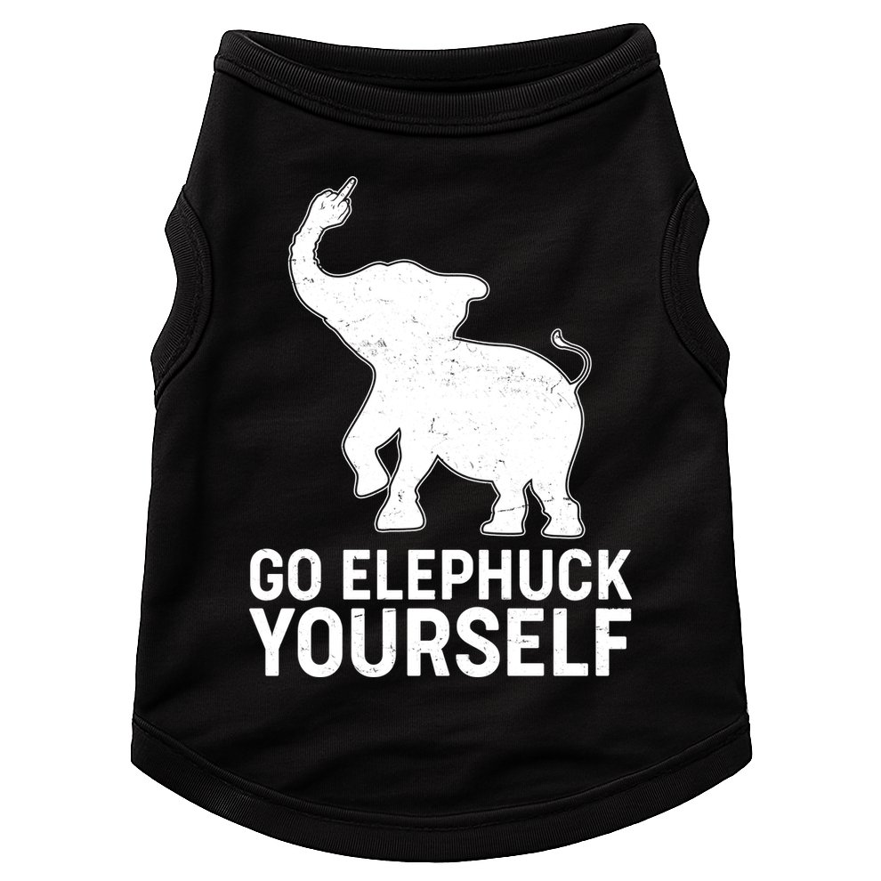 Go Elephuck Yourself Elephant Middle Finger Doggie Tank