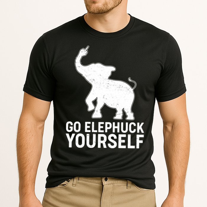 Go Elephuck Yourself Elephant Middle Finger Performance Shirt
