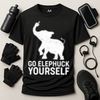 Go Elephuck Yourself Elephant Middle Finger Performance Shirt