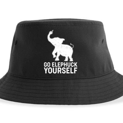 Go Elephuck Yourself Elephant Middle Finger Sustainable Bucket Hat