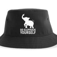 Go Elephuck Yourself Elephant Middle Finger Sustainable Bucket Hat
