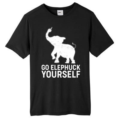 Go Elephuck Yourself Elephant Middle Finger Tall Fusion ChromaSoft Performance T-Shirt