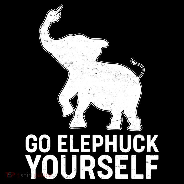 Go Elephuck Yourself Elephant Middle Finger Drawstring Bag