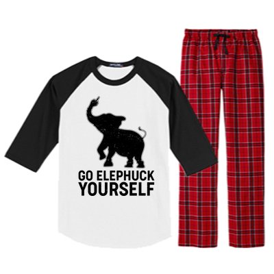 Go Elephuck Yourself Elephant Middle Finger Raglan Sleeve Pajama Set