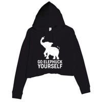 Go Elephuck Yourself Elephant Middle Finger Crop Fleece Hoodie