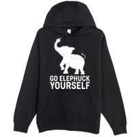 Go Elephuck Yourself Elephant Middle Finger Premium Pullover Hoodie