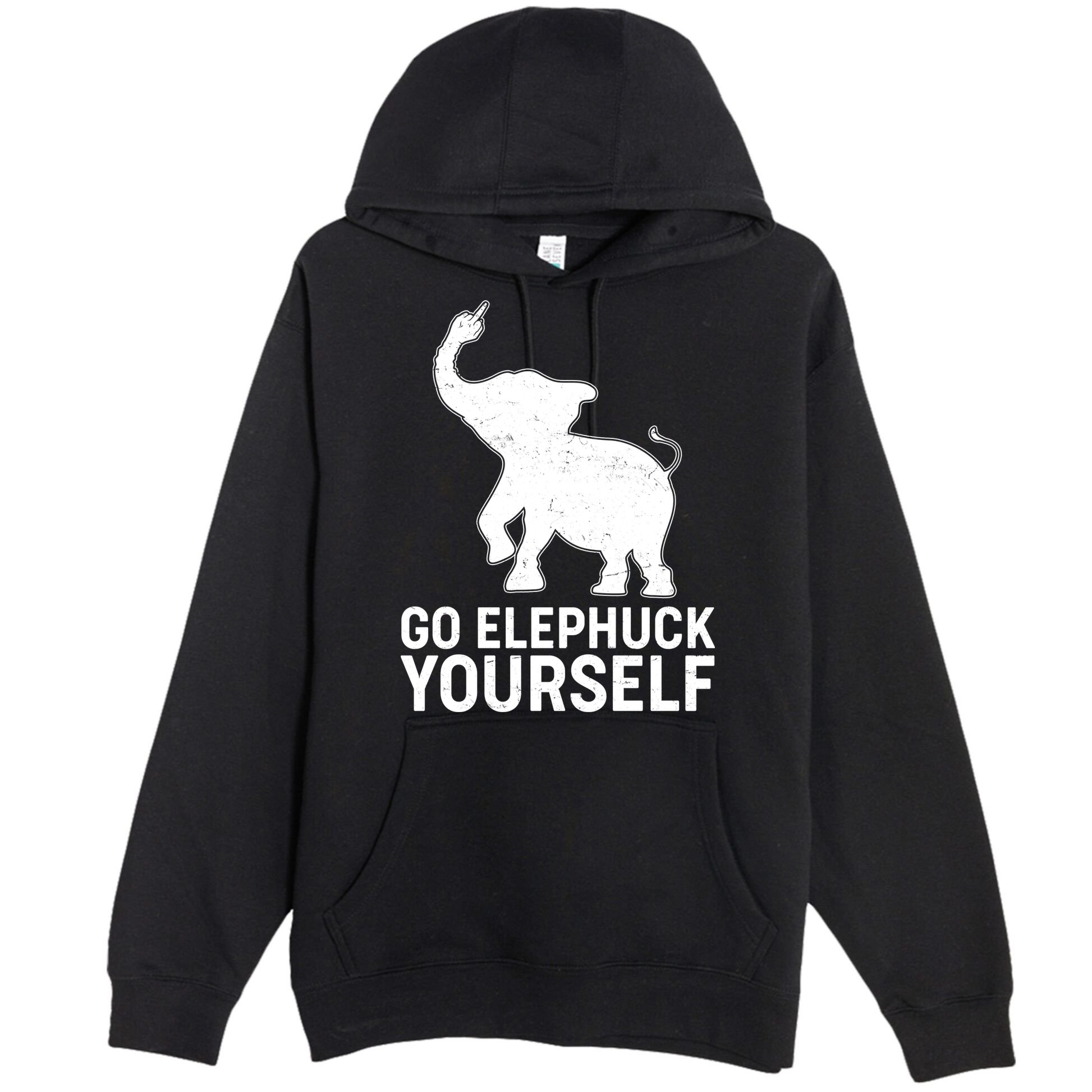 Go Elephuck Yourself Elephant Middle Finger Premium Pullover Hoodie