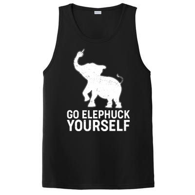 Go Elephuck Yourself Elephant Middle Finger PosiCharge Competitor Tank