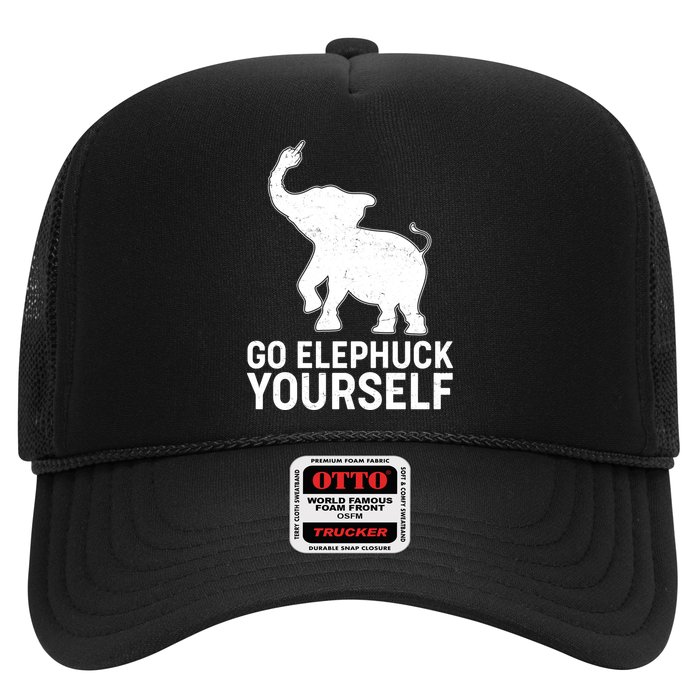 Go Elephuck Yourself Elephant Middle Finger Trucker Hat