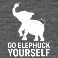 Go Elephuck Yourself Elephant Middle Finger 7 Panel Mesh Trucker Snapback Hat