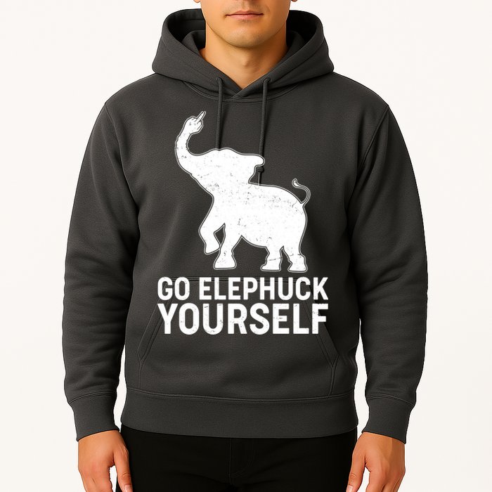 Go Elephuck Yourself Elephant Middle Finger Hoodie