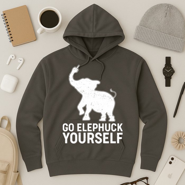 Go Elephuck Yourself Elephant Middle Finger Hoodie