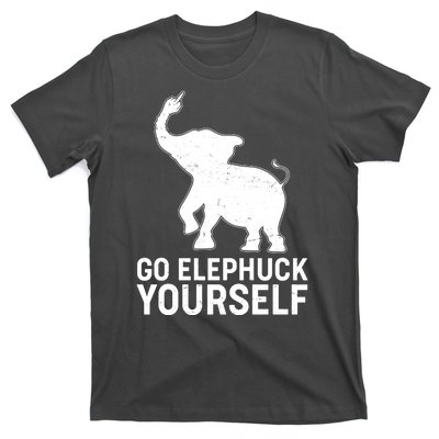 Go Elephuck Yourself Elephant Middle Finger T-Shirt