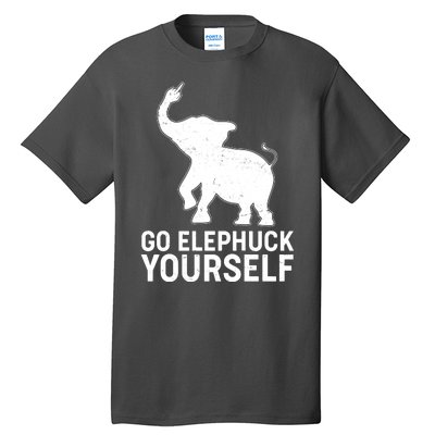 Go Elephuck Yourself Elephant Middle Finger Tall T-Shirt