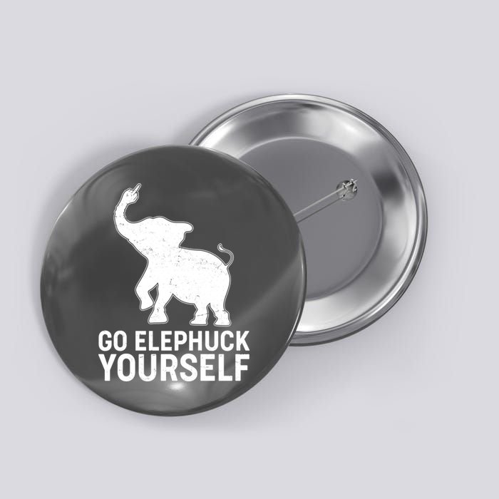 Go Elephuck Yourself Elephant Middle Finger Button