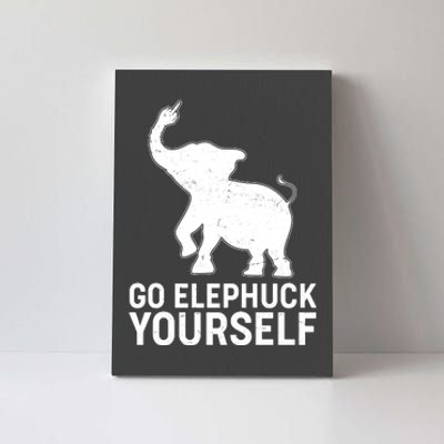 Go Elephuck Yourself Elephant Middle Finger Canvas