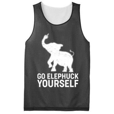 Go Elephuck Yourself Elephant Middle Finger Mesh Reversible Basketball Jersey Tank