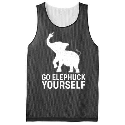 Go Elephuck Yourself Elephant Middle Finger Mesh Reversible Basketball Jersey Tank