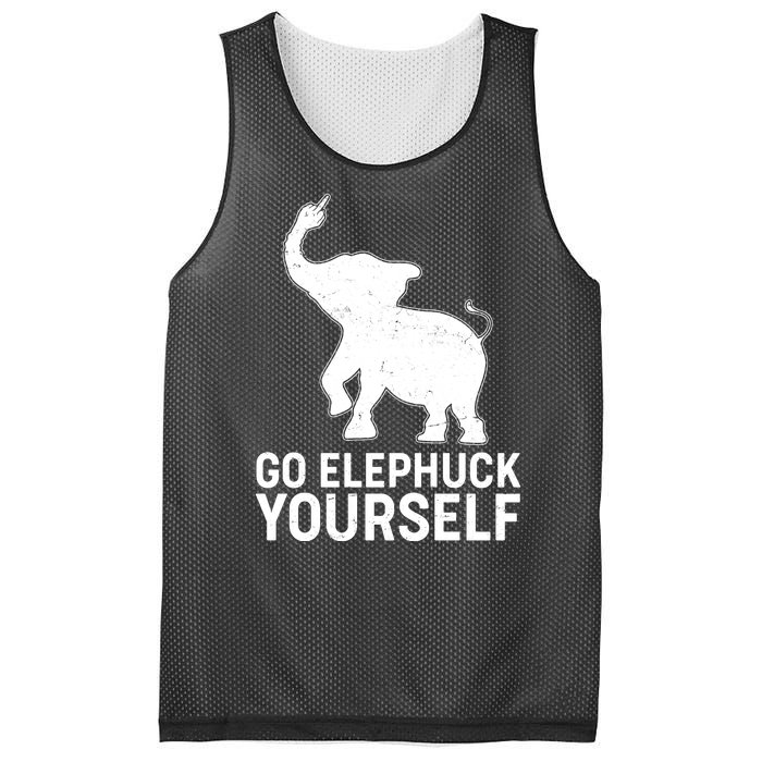 Go Elephuck Yourself Elephant Middle Finger Mesh Reversible Basketball Jersey Tank