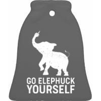 Go Elephuck Yourself Elephant Middle Finger Ceramic Bell Ornament