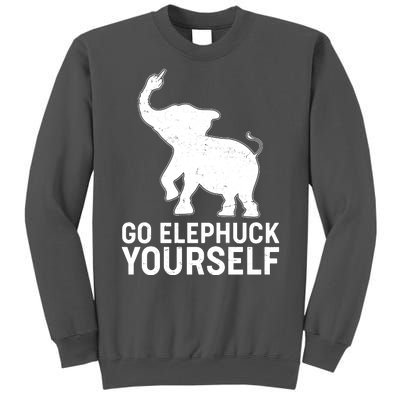 Go Elephuck Yourself Elephant Middle Finger Tall Sweatshirt