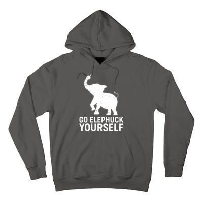 Go Elephuck Yourself Elephant Middle Finger Tall Hoodie