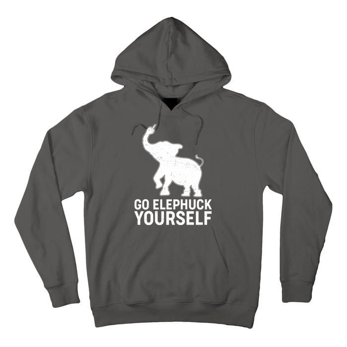 Go Elephuck Yourself Elephant Middle Finger Tall Hoodie