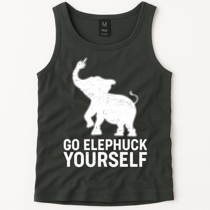Go Elephuck Yourself Elephant Middle Finger Tank Top