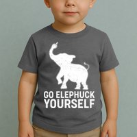 Go Elephuck Yourself Elephant Middle Finger Toddler T-Shirt
