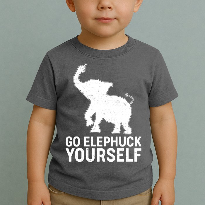Go Elephuck Yourself Elephant Middle Finger Toddler T-Shirt